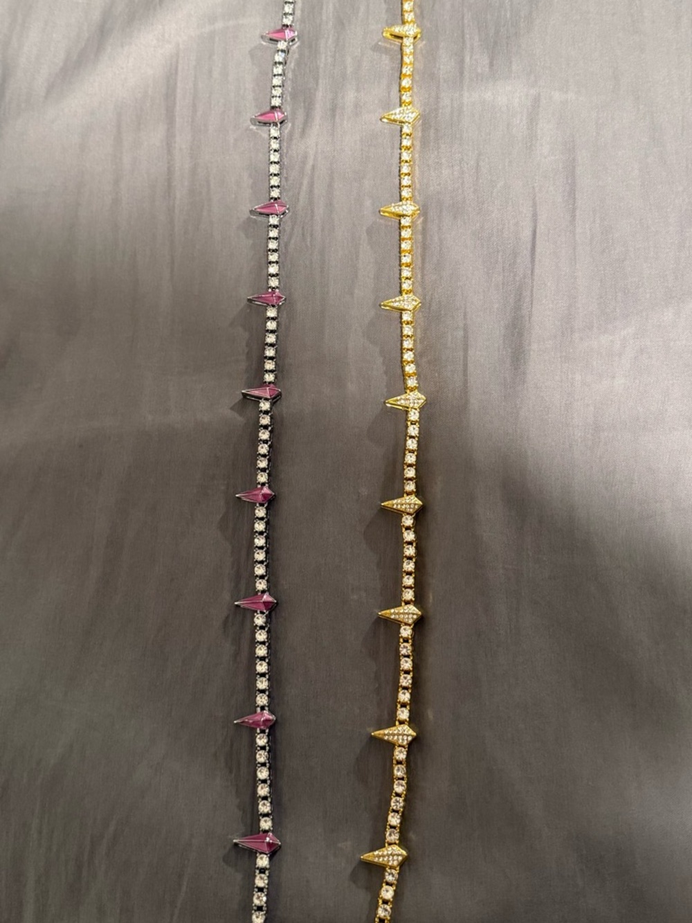 Dual-Chain Men’s Necklace Set in Gold and Pink Accents